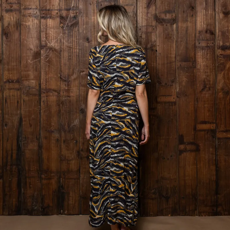 Camo Animal Wrap Dress - Fatigue