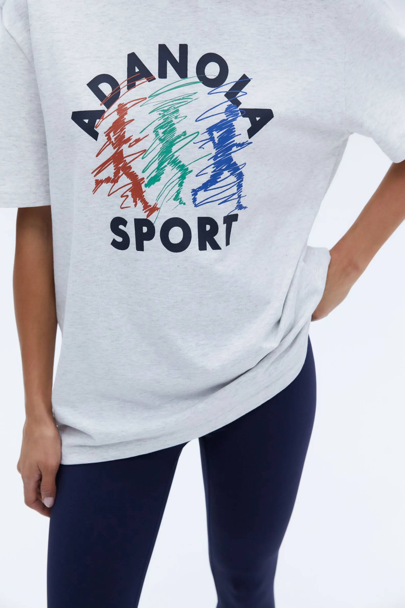 Campus Short Sleeve Oversized T-shirt - Light Grey Melange