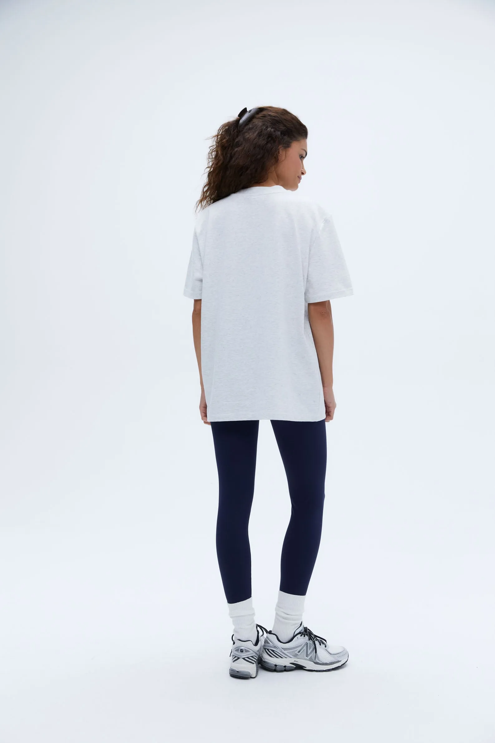 Campus Short Sleeve Oversized T-shirt - Light Grey Melange