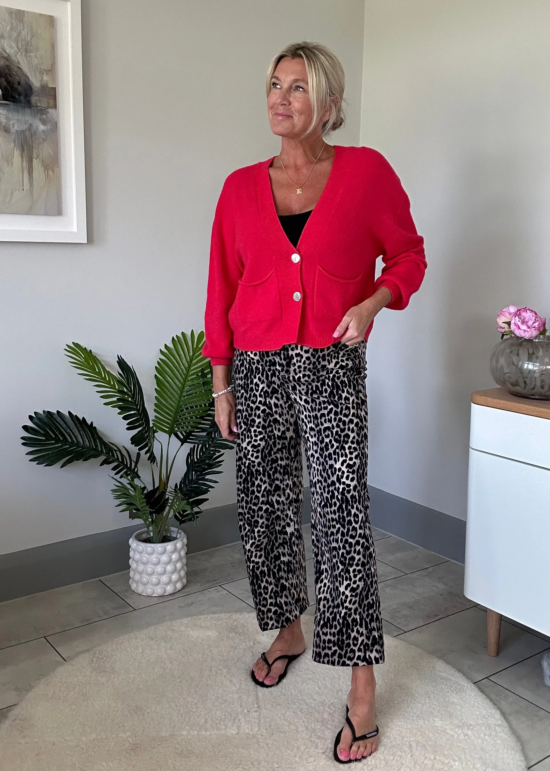 Candy Pink 2 Button Cardigan