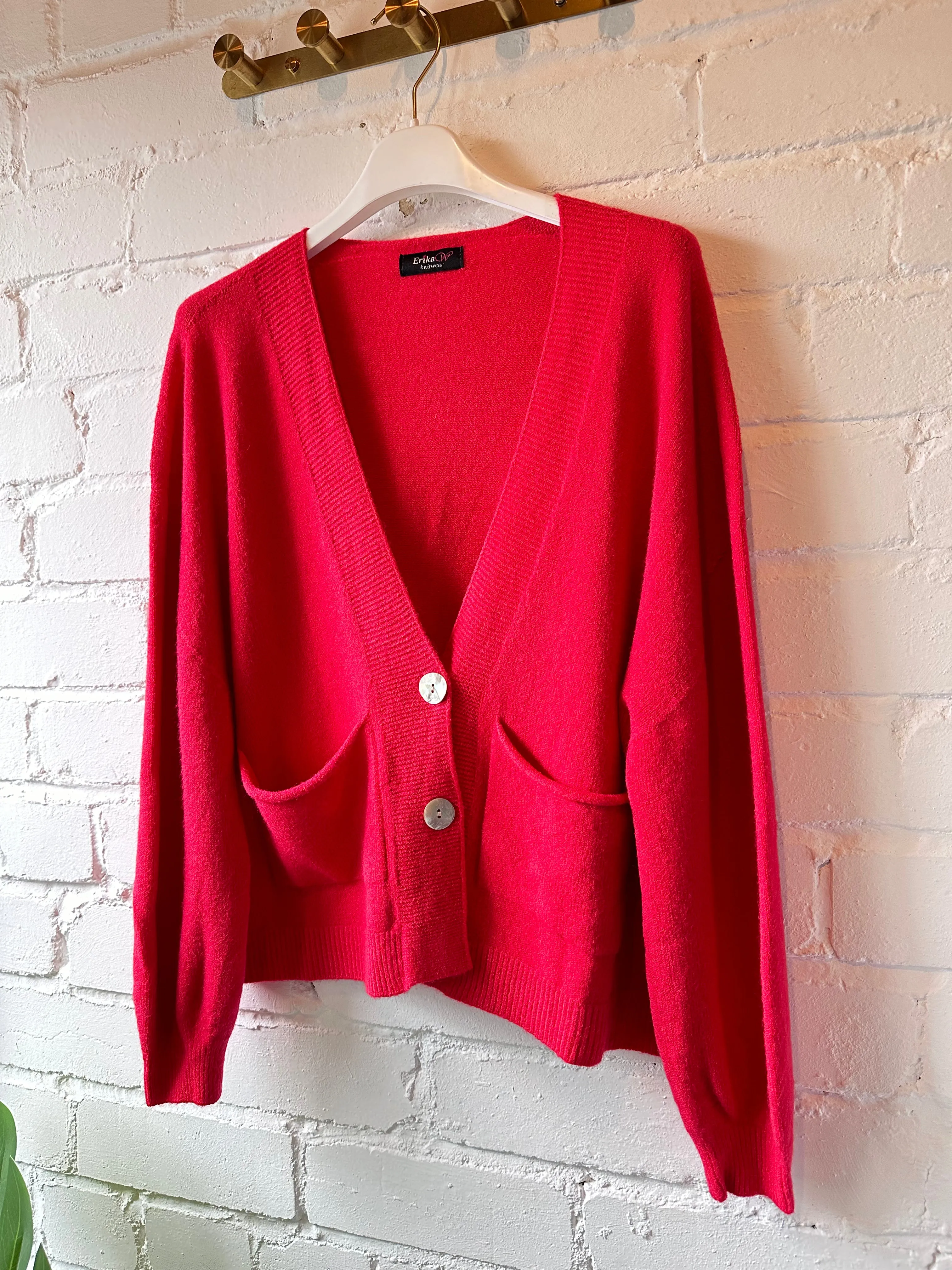 Candy Pink 2 Button Cardigan