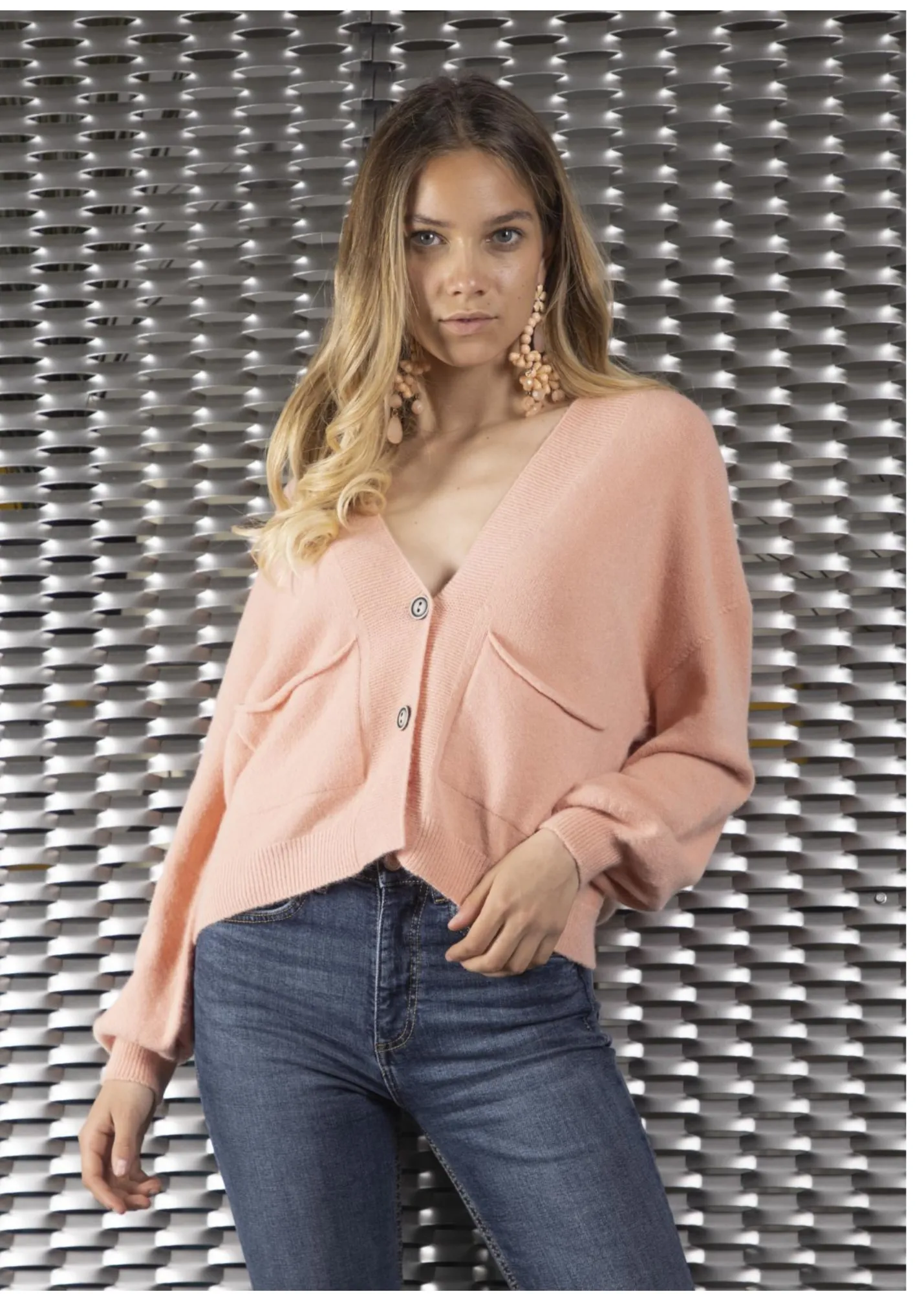 Candy Pink 2 Button Cardigan