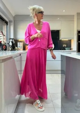 Candy Pink 2 Button Cardigan