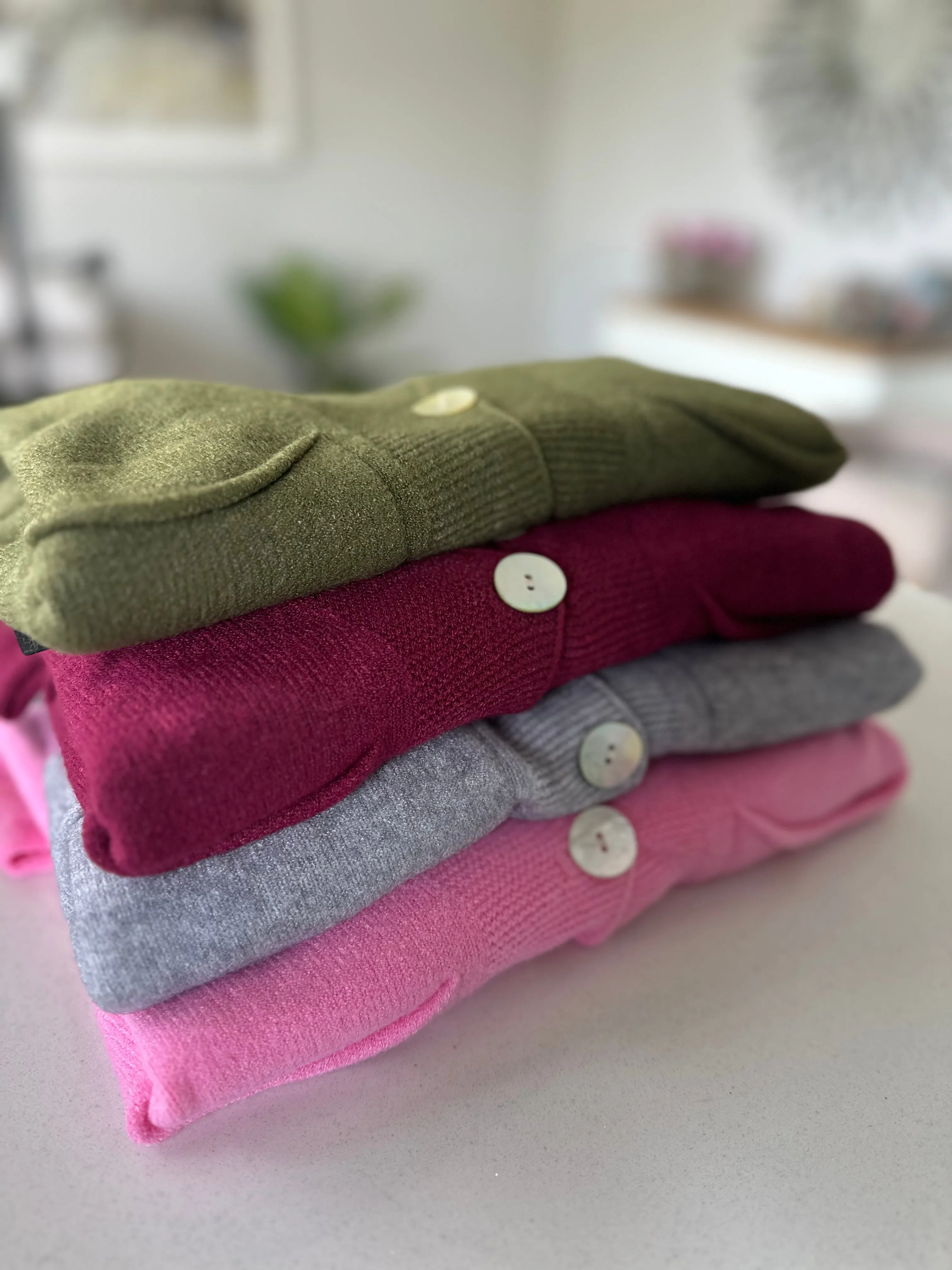 Candy Pink 2 Button Cardigan