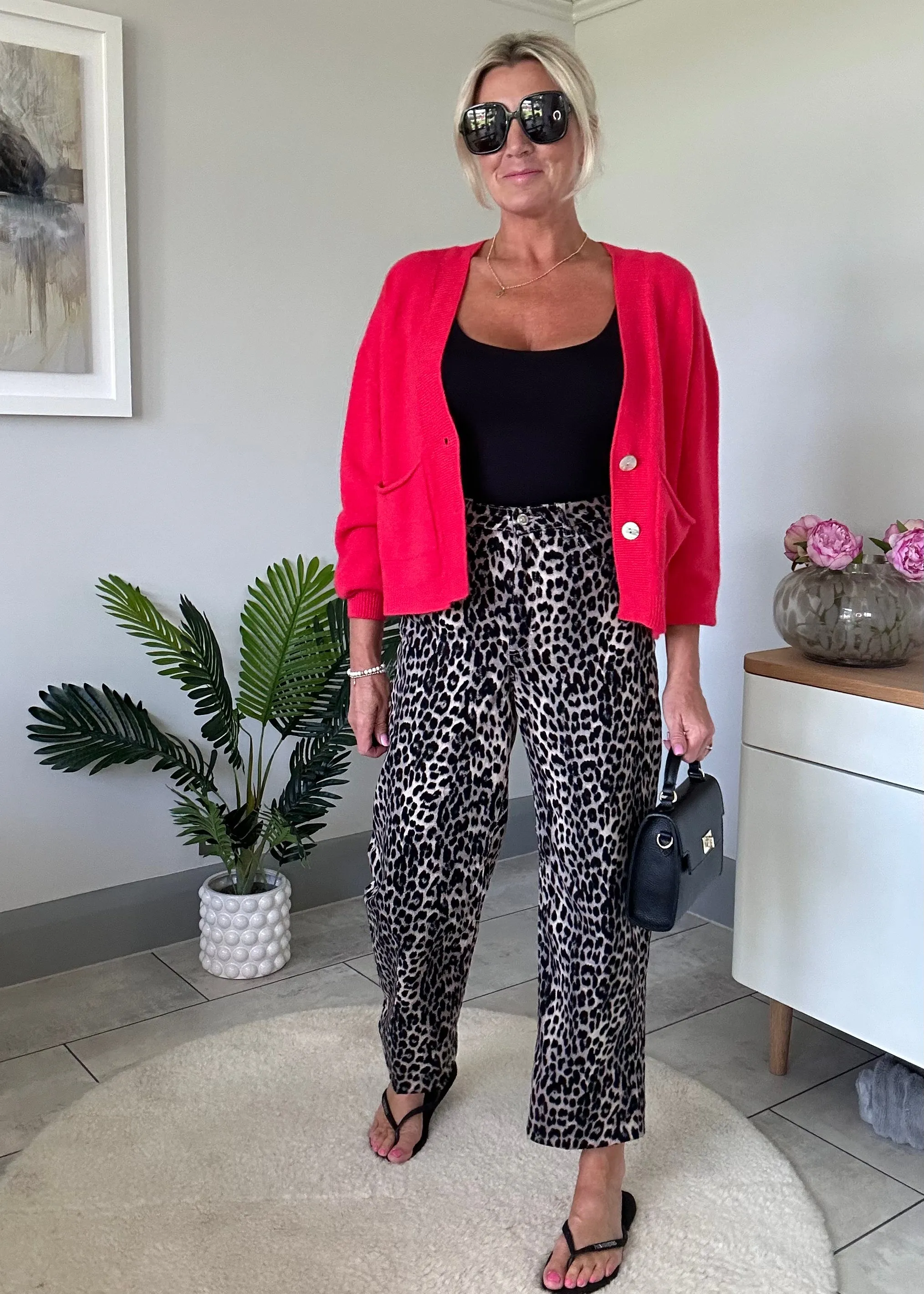 Candy Pink 2 Button Cardigan