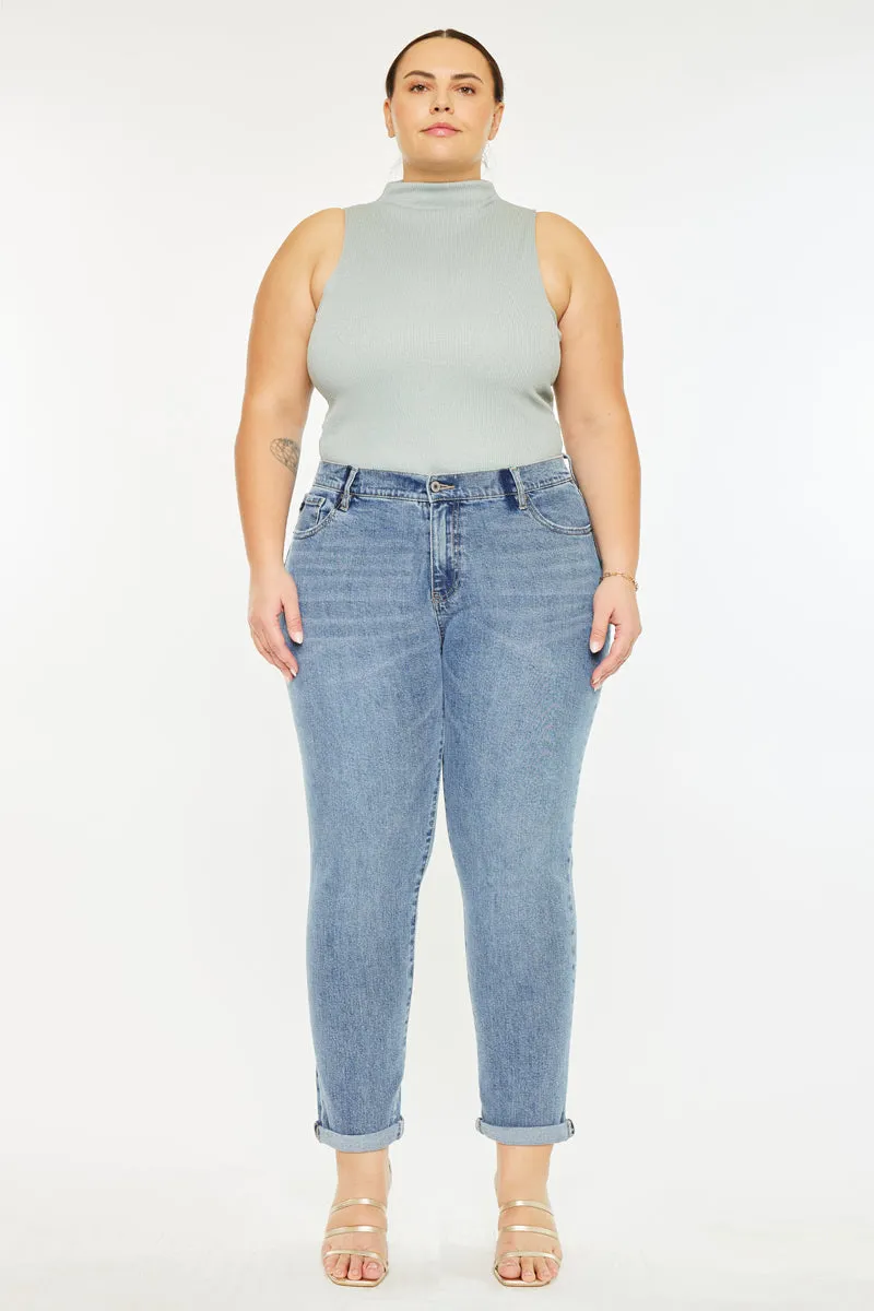 Carmelita  Mid Rise Slim Boyfriend Jeans (Plus Size)