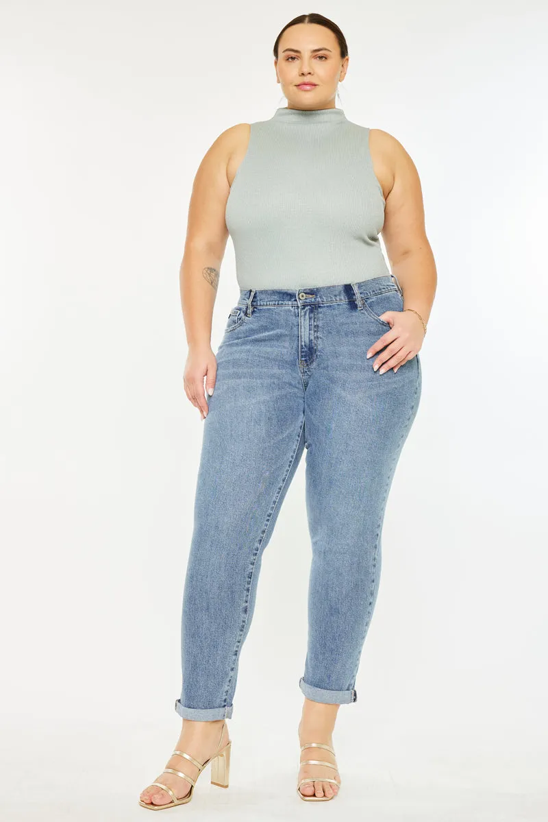 Carmelita  Mid Rise Slim Boyfriend Jeans (Plus Size)
