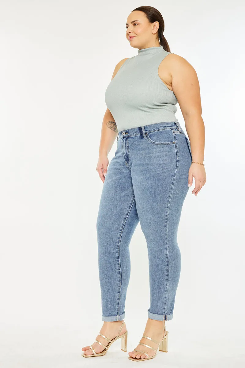Carmelita  Mid Rise Slim Boyfriend Jeans (Plus Size)
