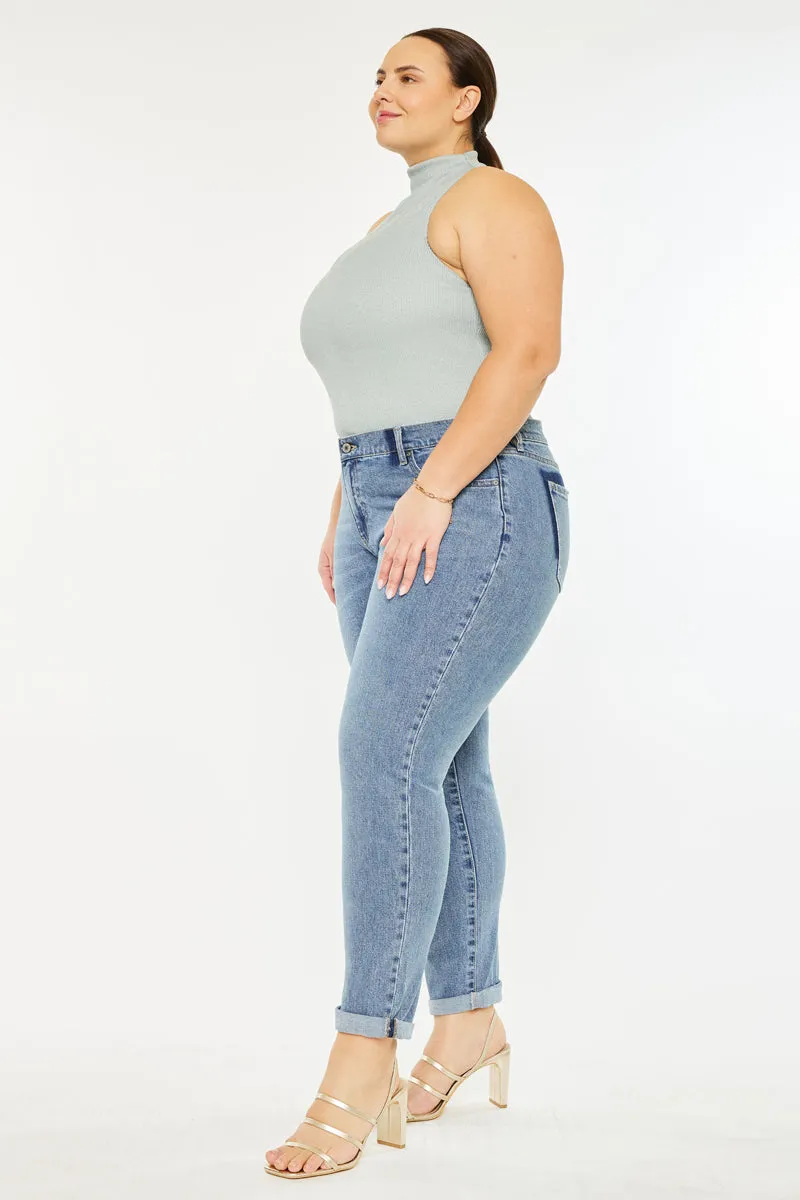 Carmelita  Mid Rise Slim Boyfriend Jeans (Plus Size)