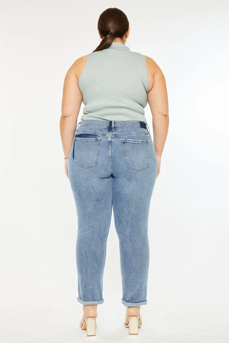 Carmelita  Mid Rise Slim Boyfriend Jeans (Plus Size)