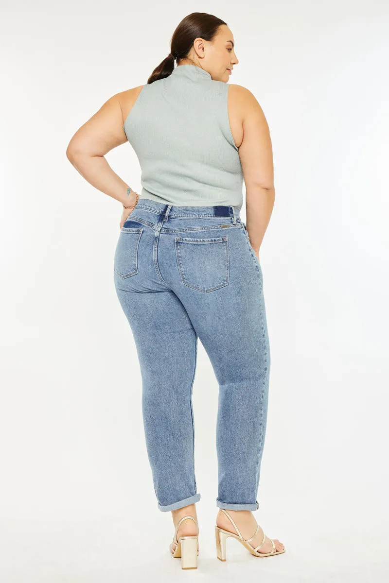Carmelita  Mid Rise Slim Boyfriend Jeans (Plus Size)