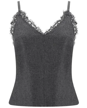 Charcoal Lace Trim Camisole