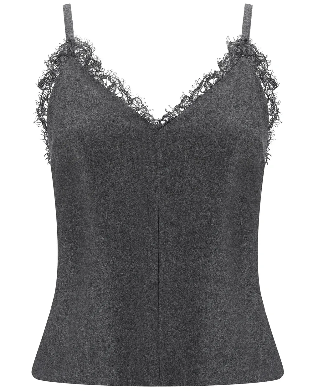 Charcoal Lace Trim Camisole
