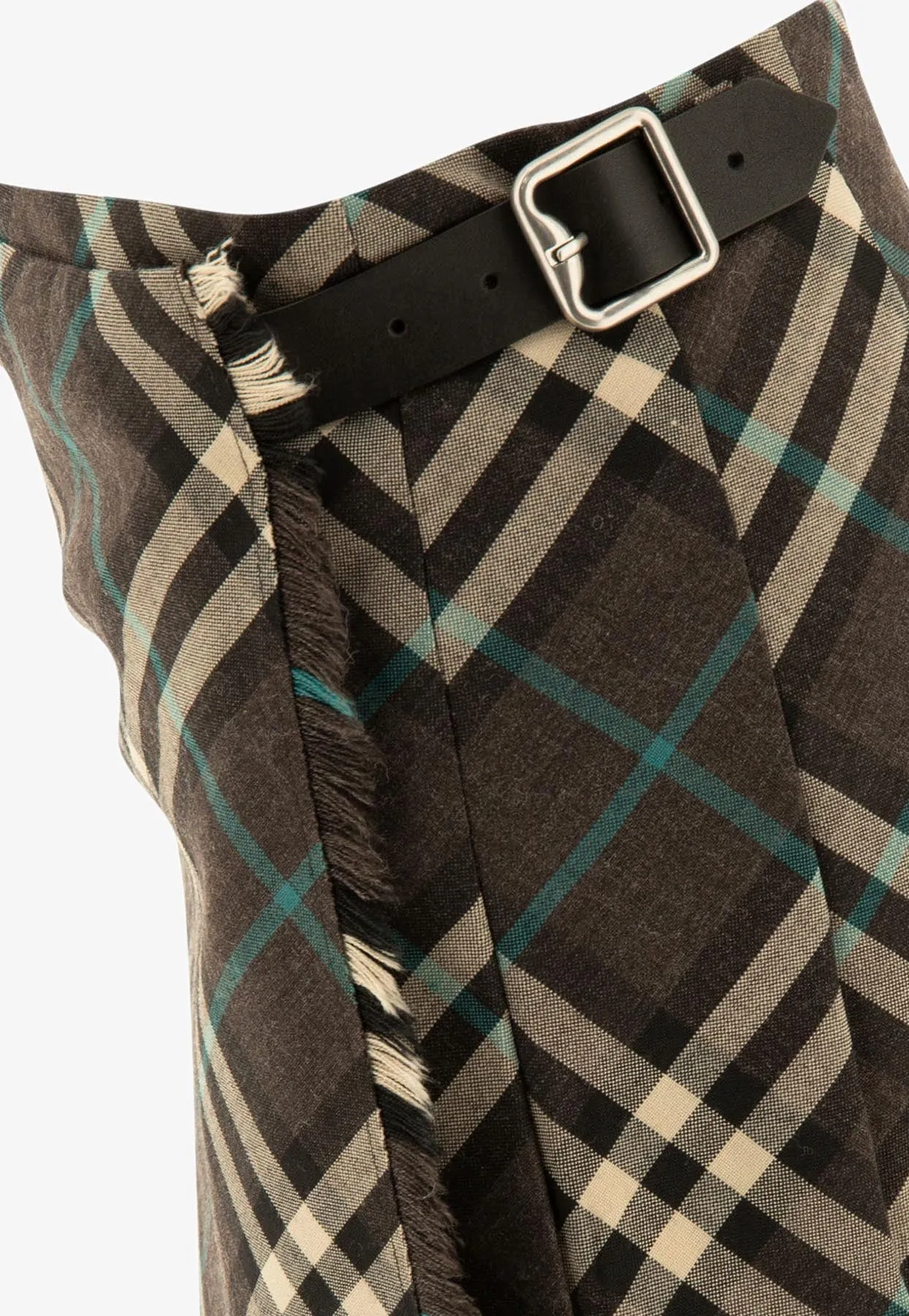 Check Pattern Mini Wrap Skirt