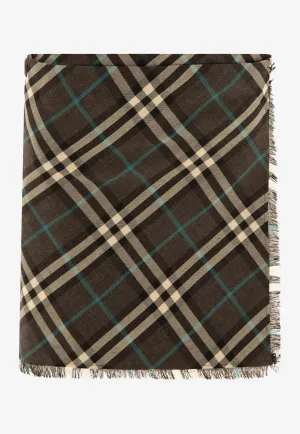 Check Pattern Mini Wrap Skirt