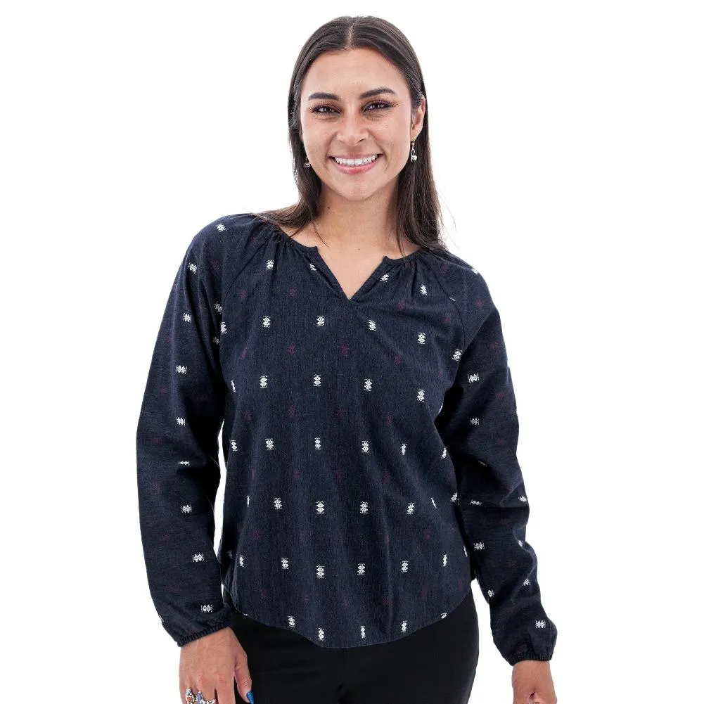 Chelsi Peasant Top - Black - J269145