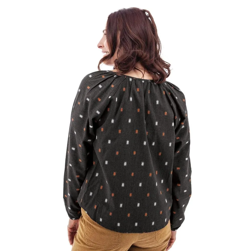 Chelsi Peasant Top - Black - J269145