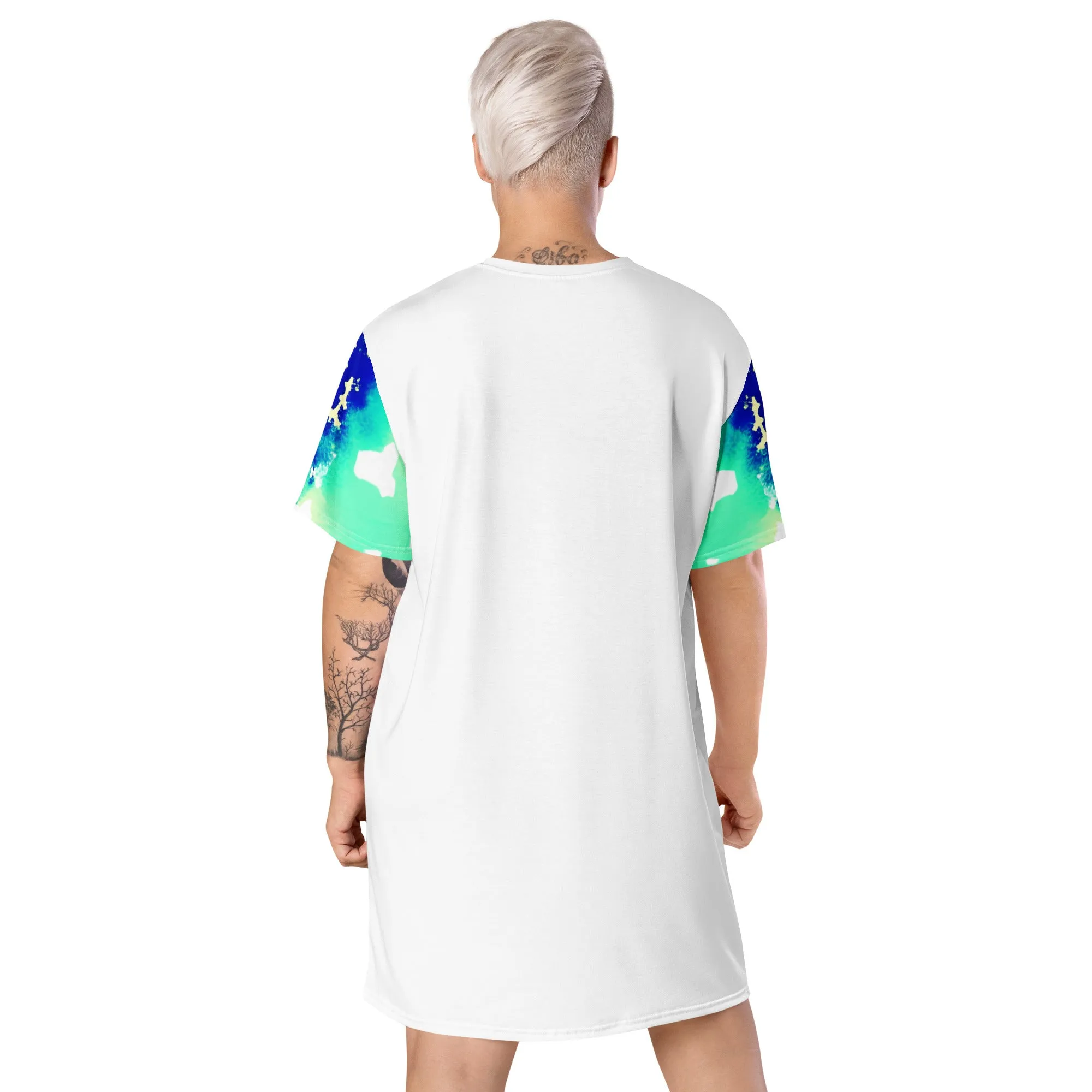 Chic Sapphire Style: Comfy T-Shirt Dress for Fashionable Women