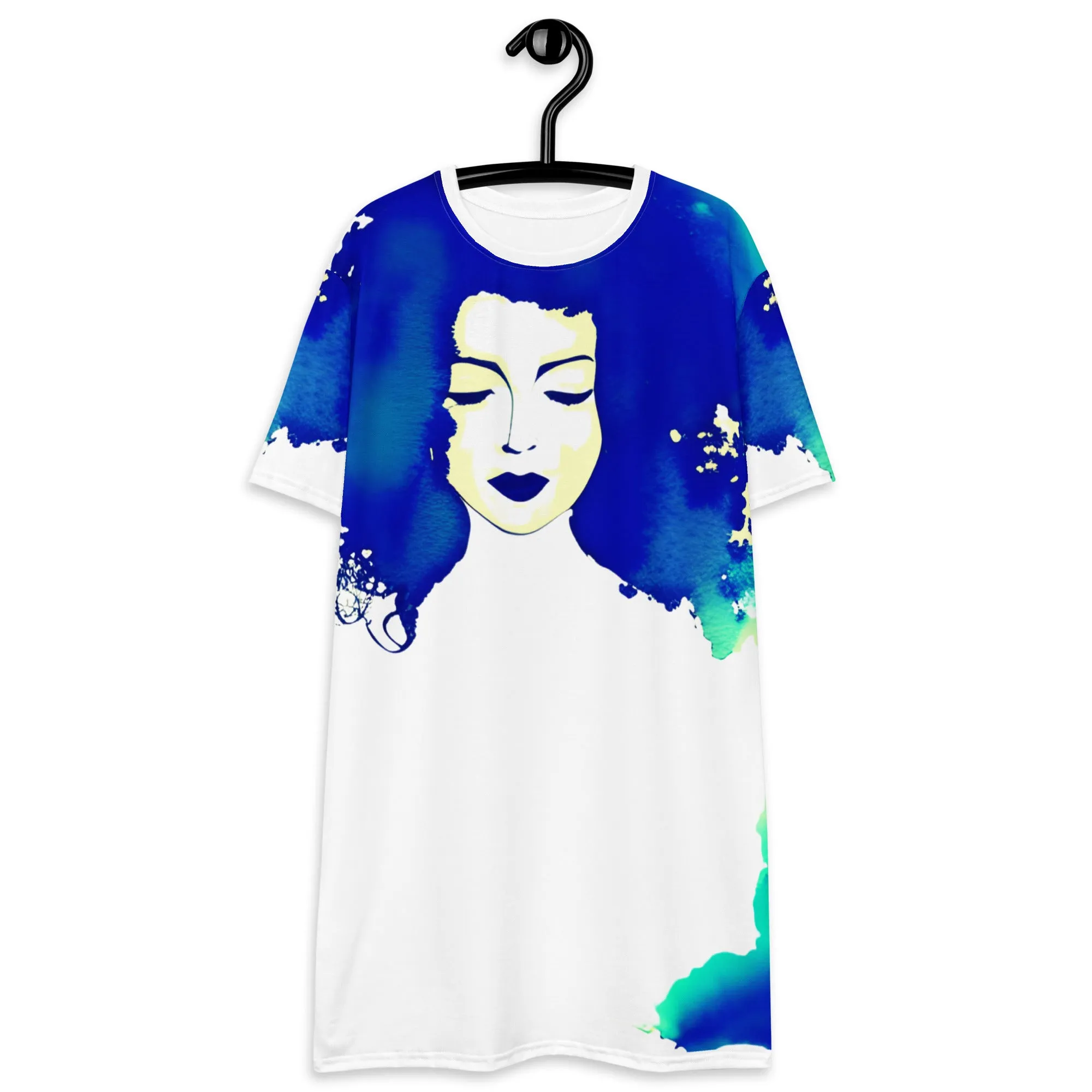 Chic Sapphire Style: Comfy T-Shirt Dress for Fashionable Women