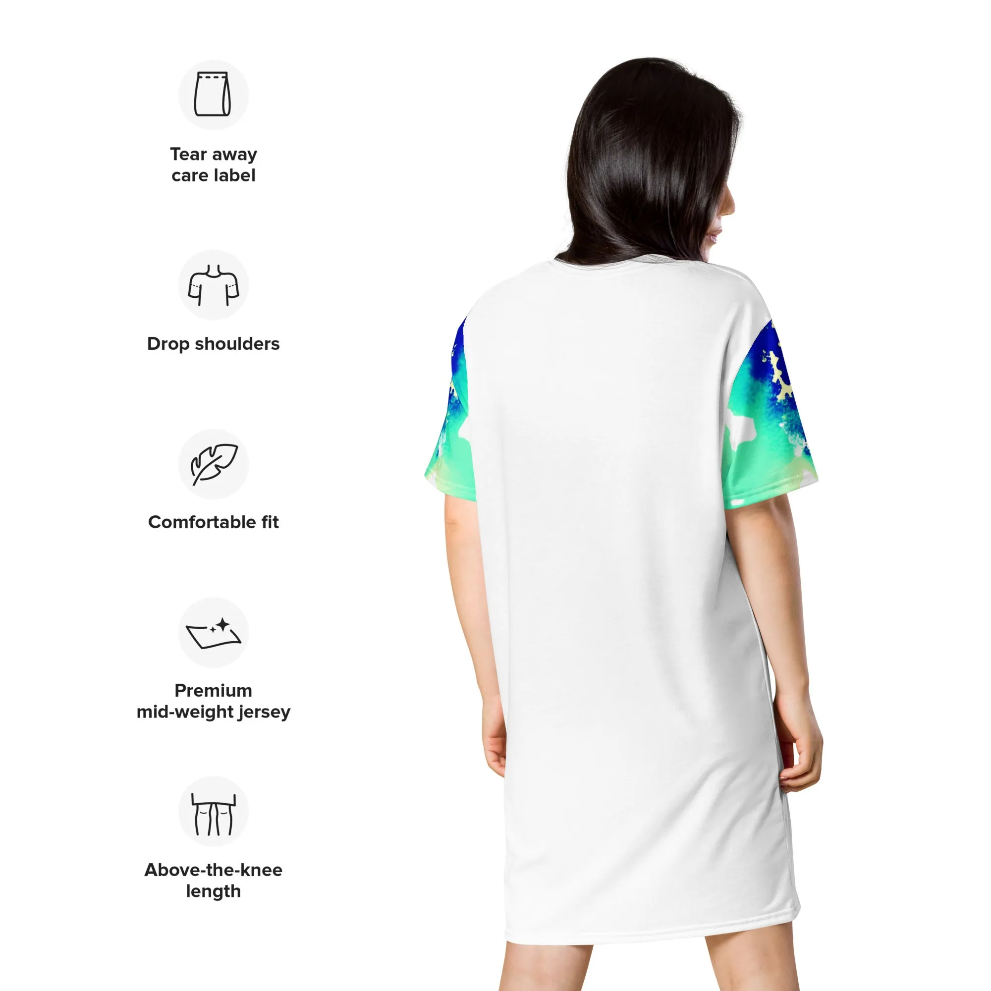 Chic Sapphire Style: Comfy T-Shirt Dress for Fashionable Women