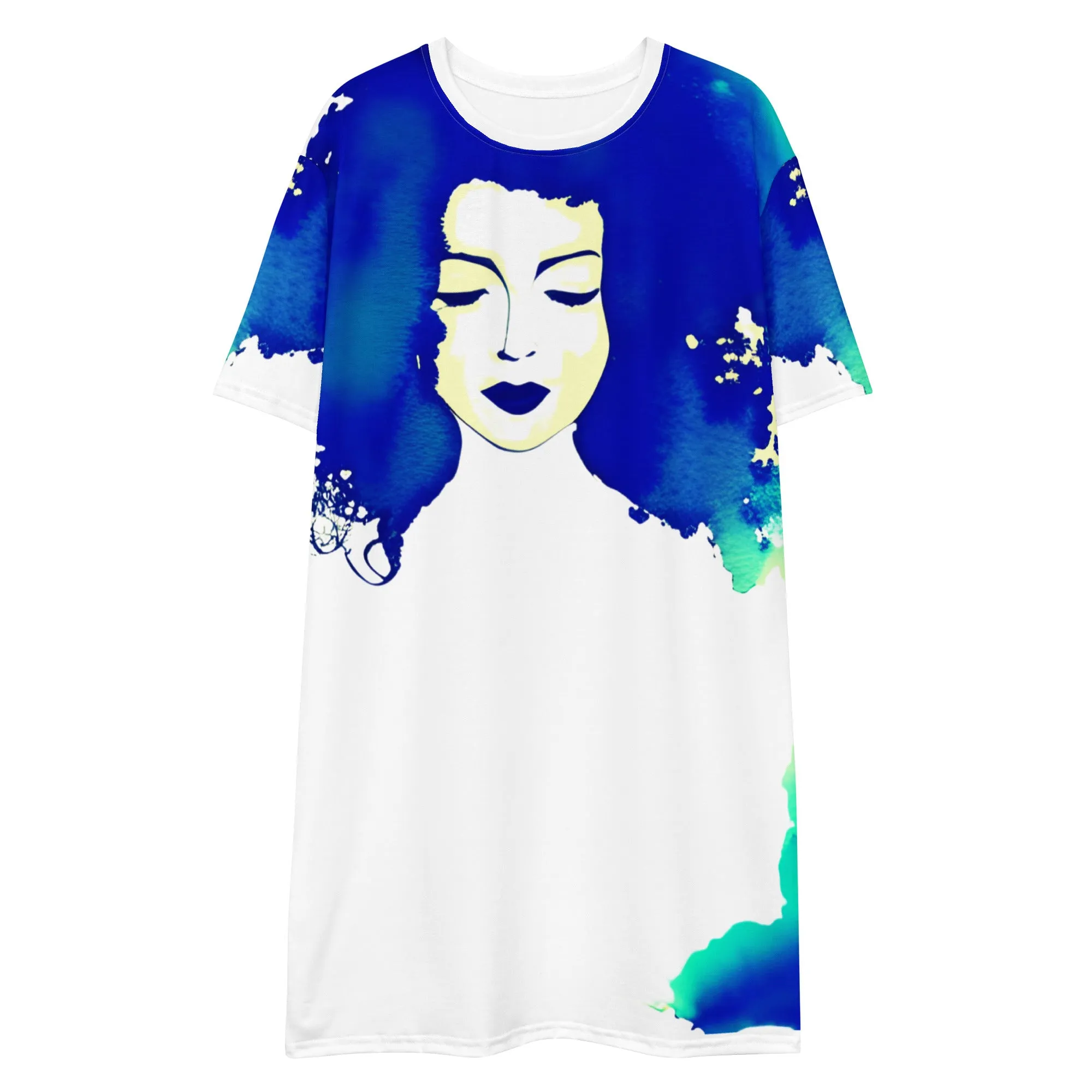 Chic Sapphire Style: Comfy T-Shirt Dress for Fashionable Women