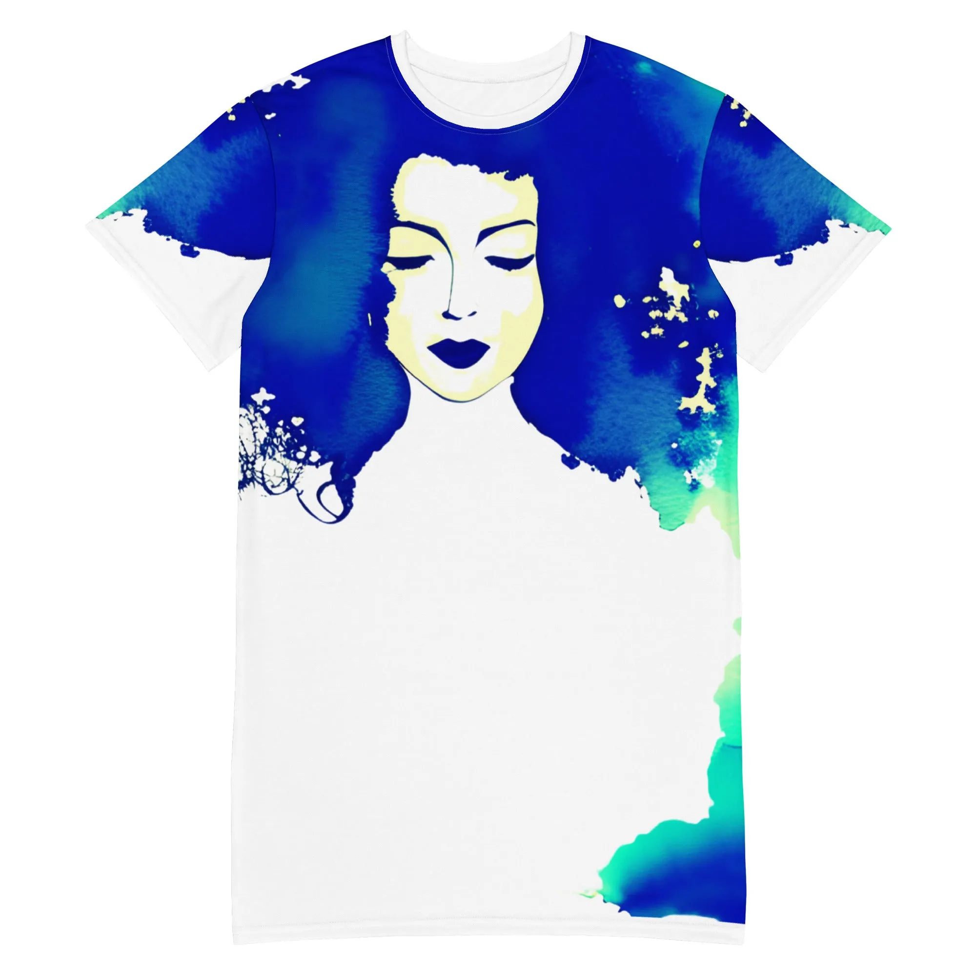 Chic Sapphire Style: Comfy T-Shirt Dress for Fashionable Women