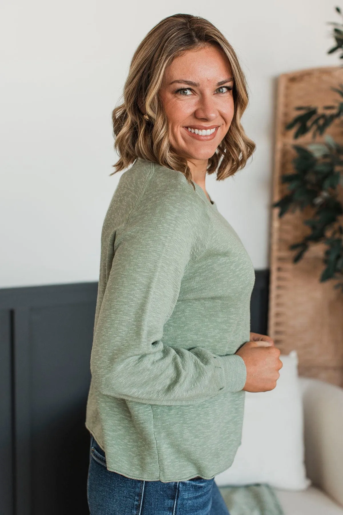 Choose Yourself Knit Sweater- Sage