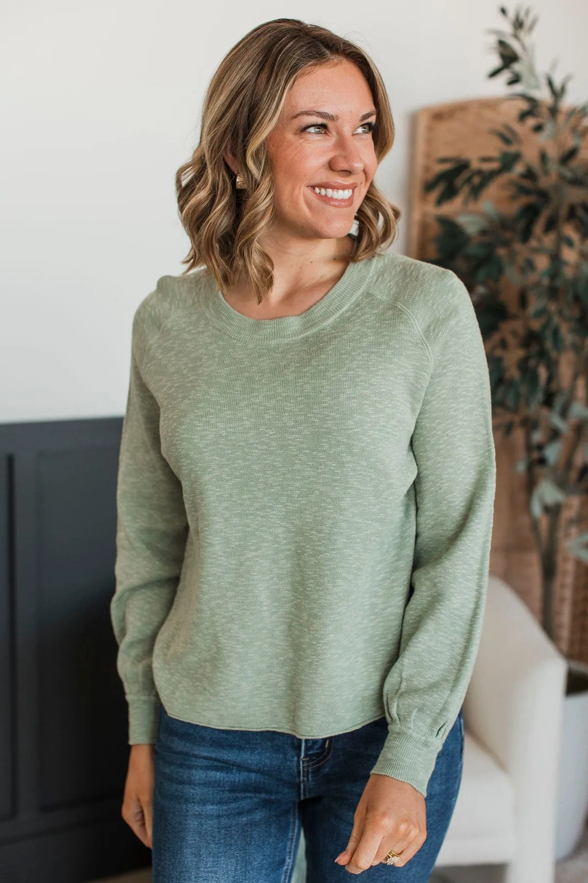 Choose Yourself Knit Sweater- Sage