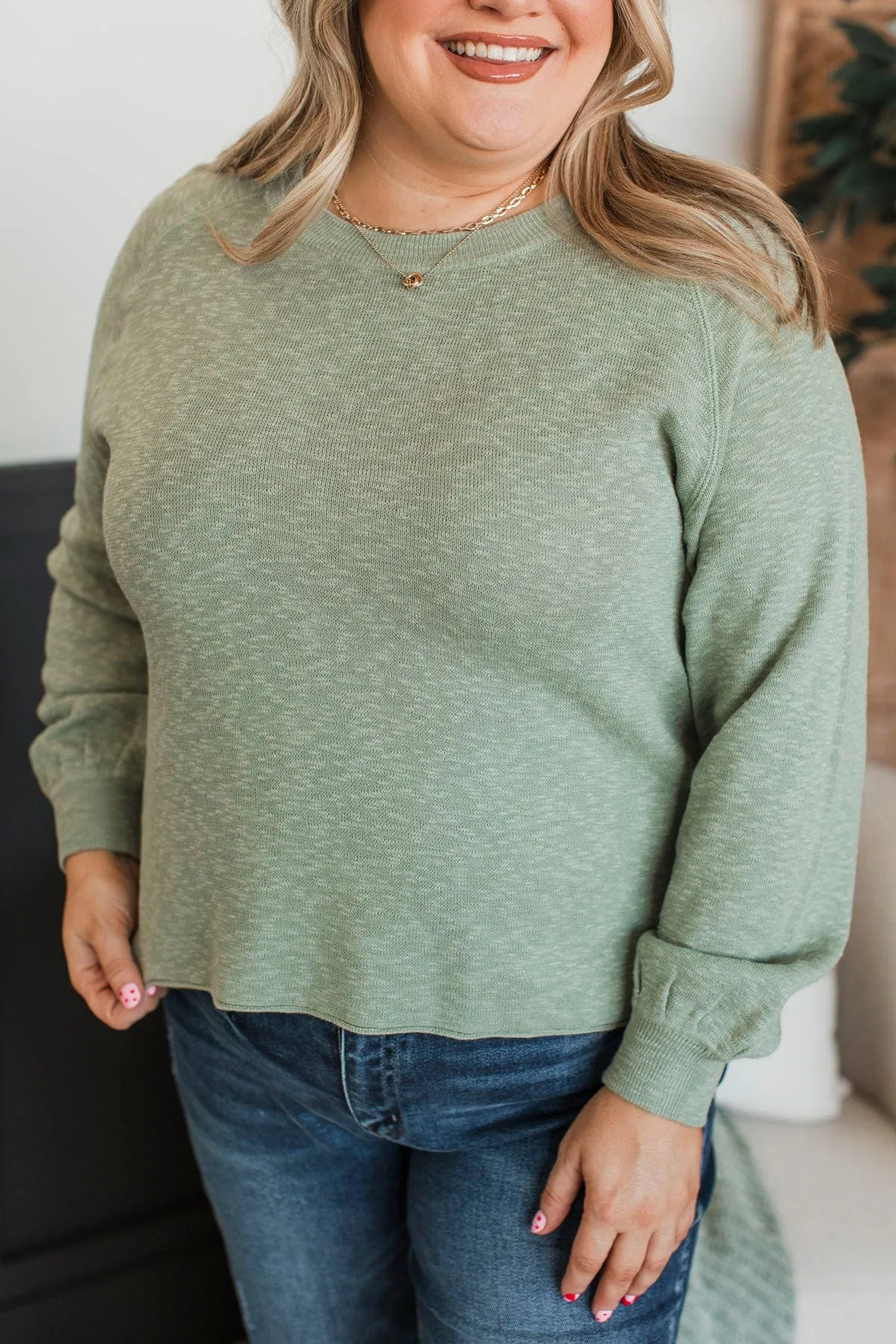 Choose Yourself Knit Sweater- Sage