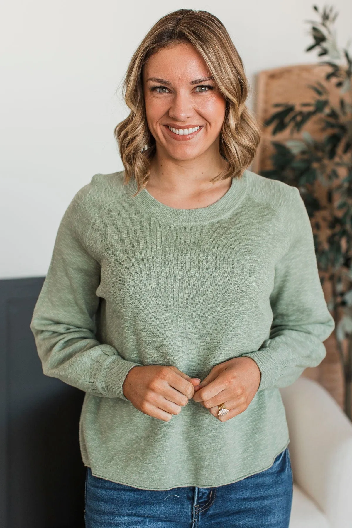 Choose Yourself Knit Sweater- Sage