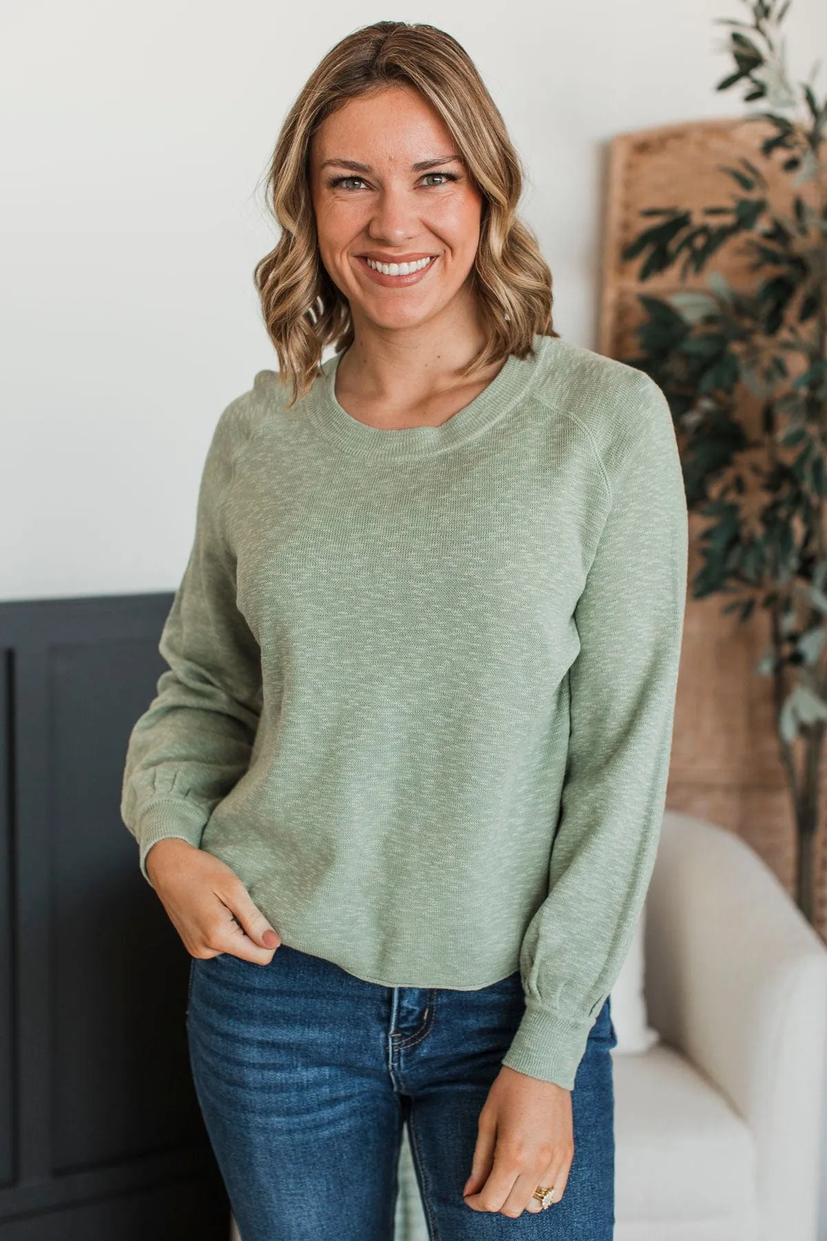 Choose Yourself Knit Sweater- Sage