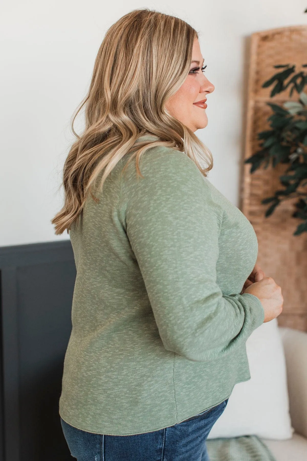 Choose Yourself Knit Sweater- Sage