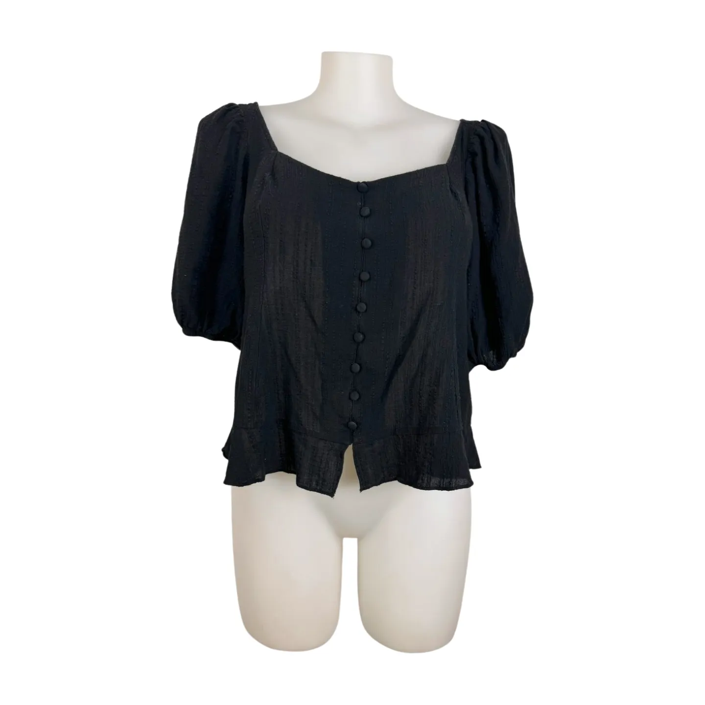City Chic Black Baby Doll Summer Top Size 16