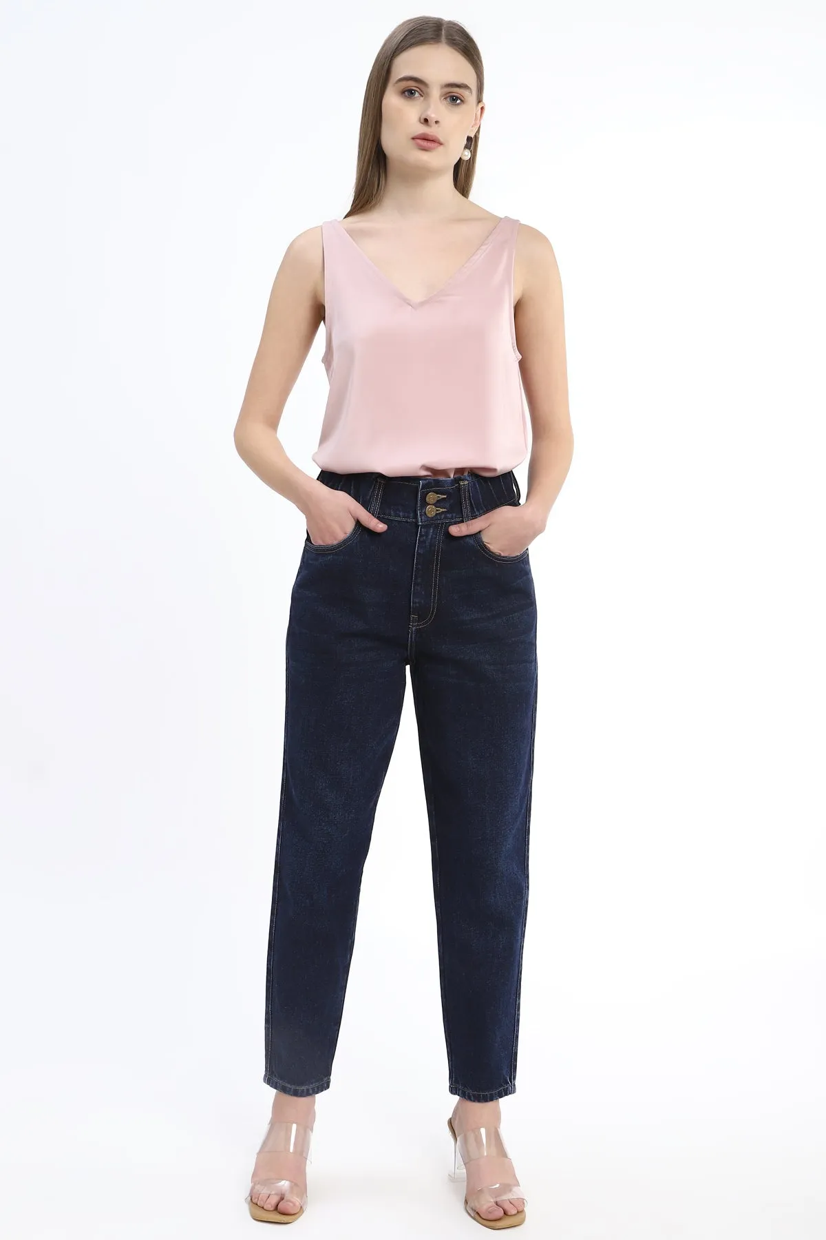 Classic Dark Wash Mom Fit Jean