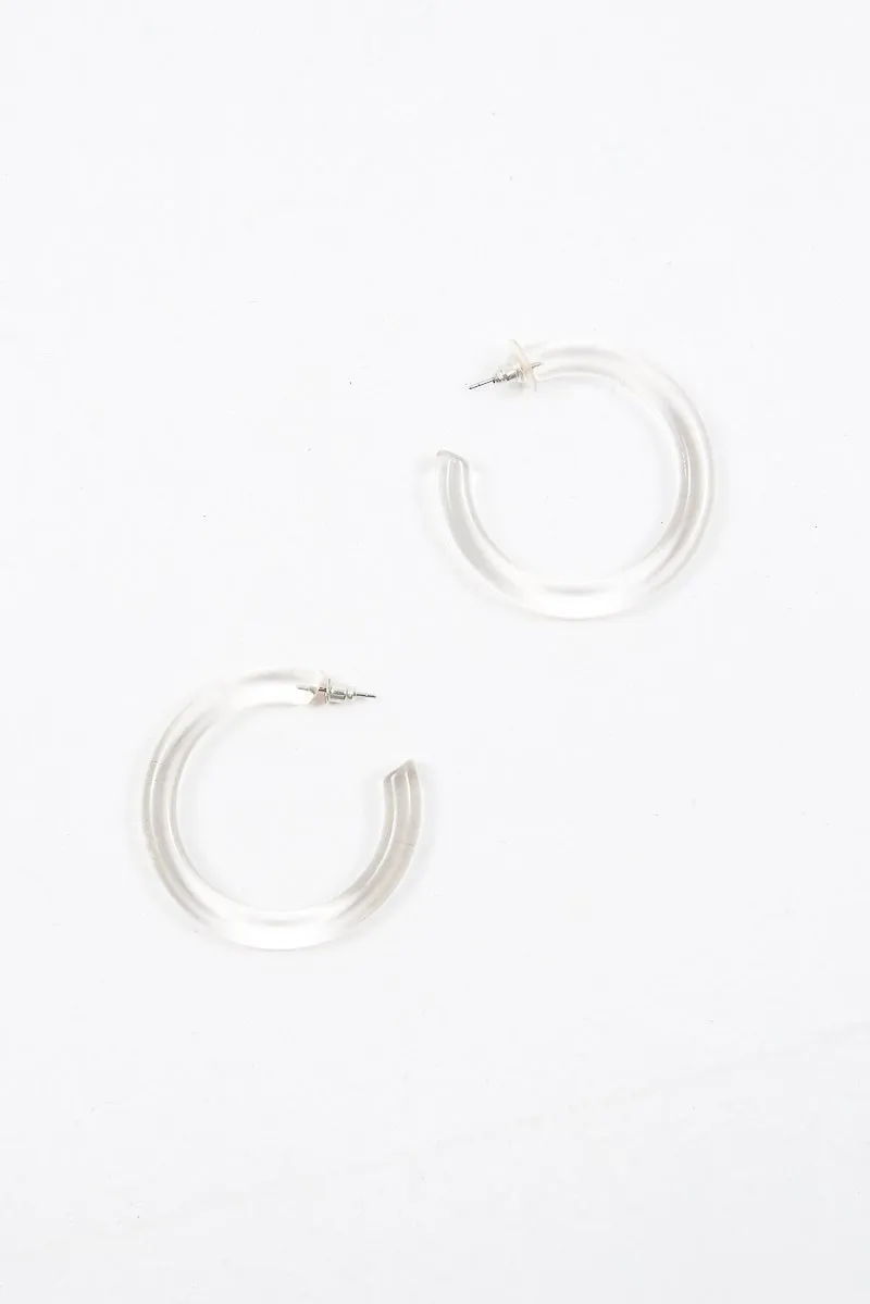 Clear Resin Hoop Earrings - Sylver