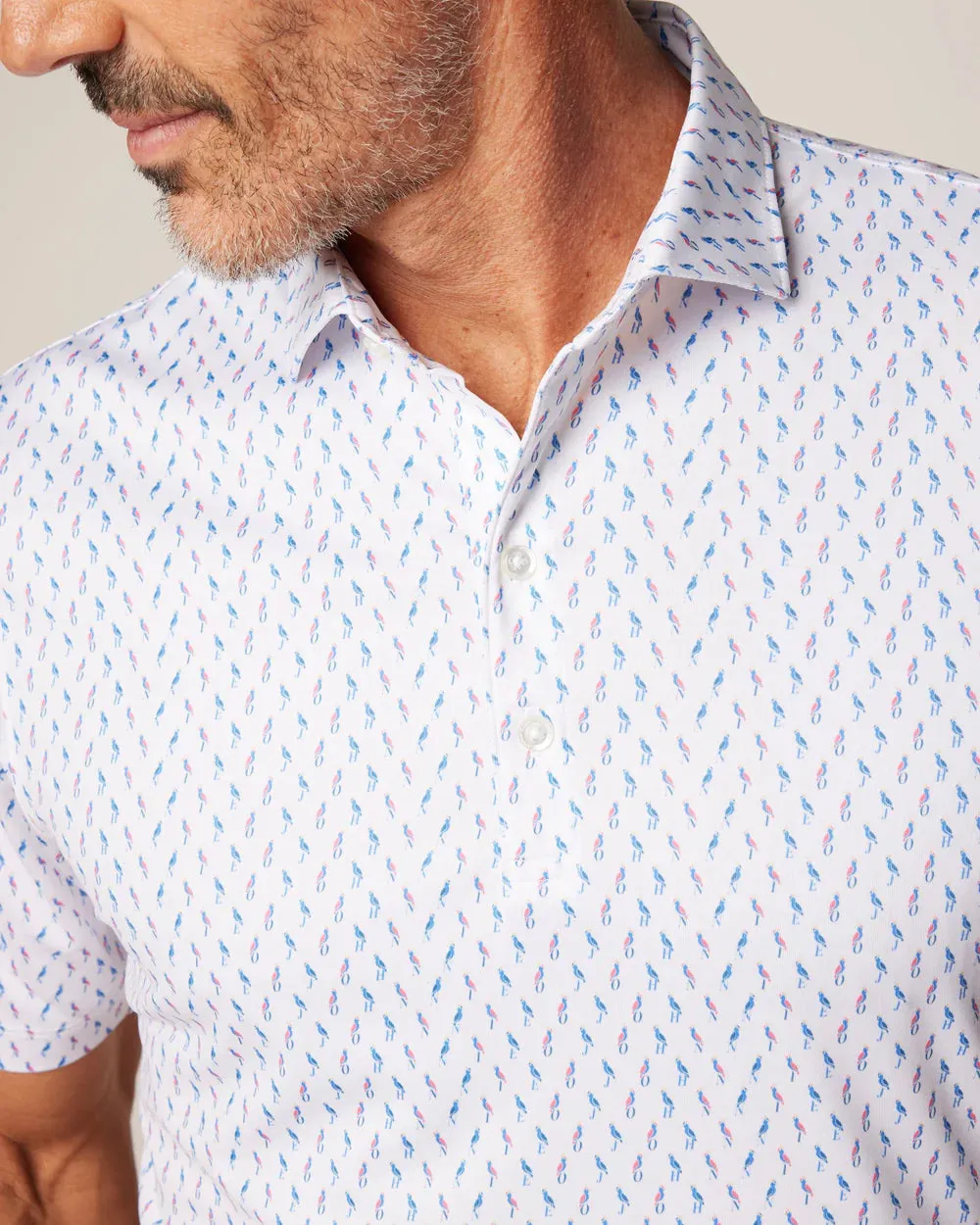Cleo Printed Mesh Performance Polo