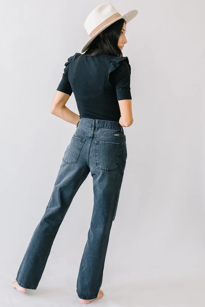 Cobain High Rise Boyfriend Jeans by KanCan in Black