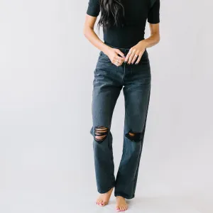 Cobain High Rise Boyfriend Jeans by KanCan in Black