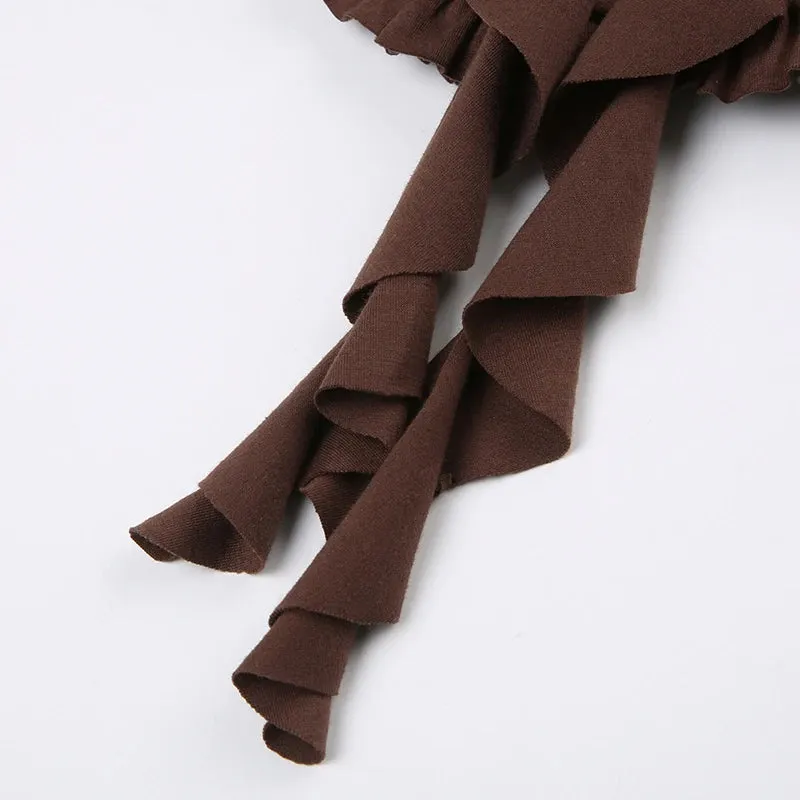 Cocoa Ruffle Wrap Skirt 🤎