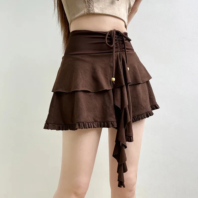 Cocoa Ruffle Wrap Skirt 🤎