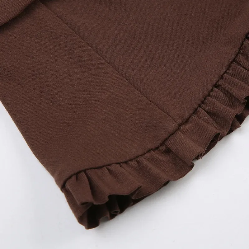 Cocoa Ruffle Wrap Skirt 🤎
