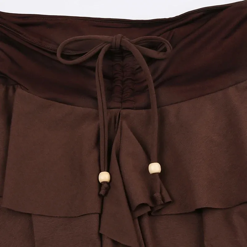 Cocoa Ruffle Wrap Skirt 🤎