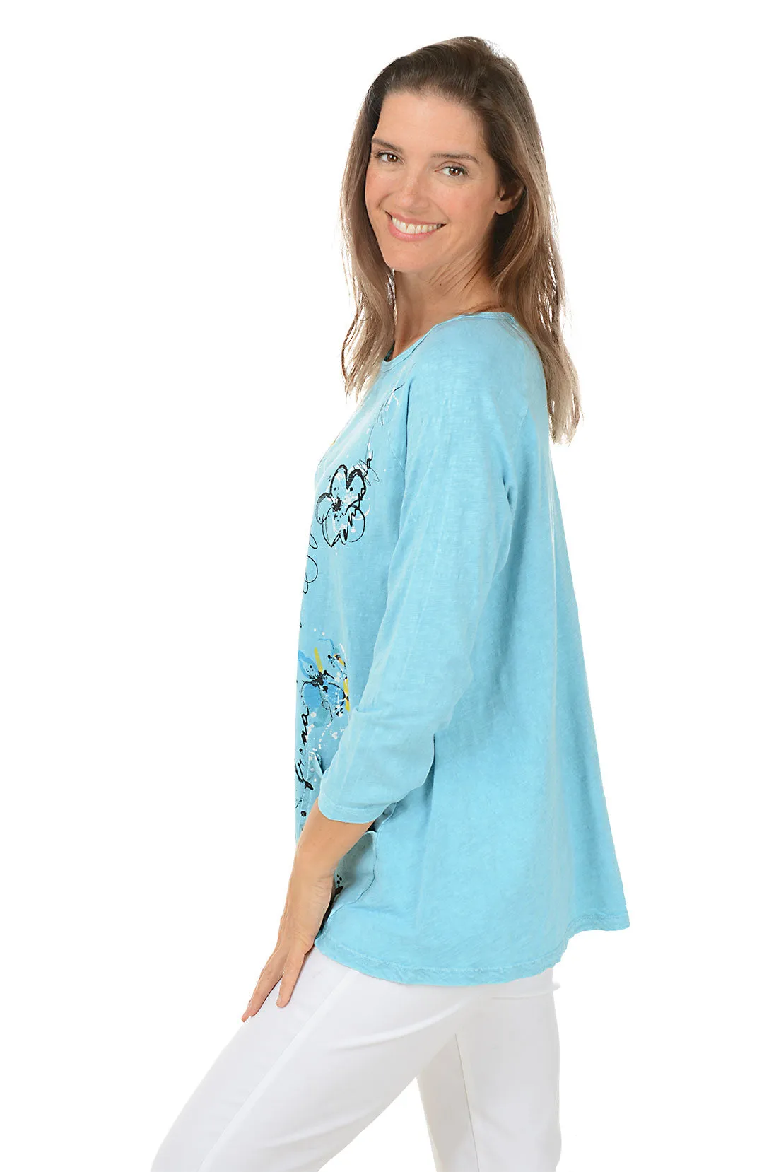 Confetti Mineral Wash Double Pocket Knit Top
