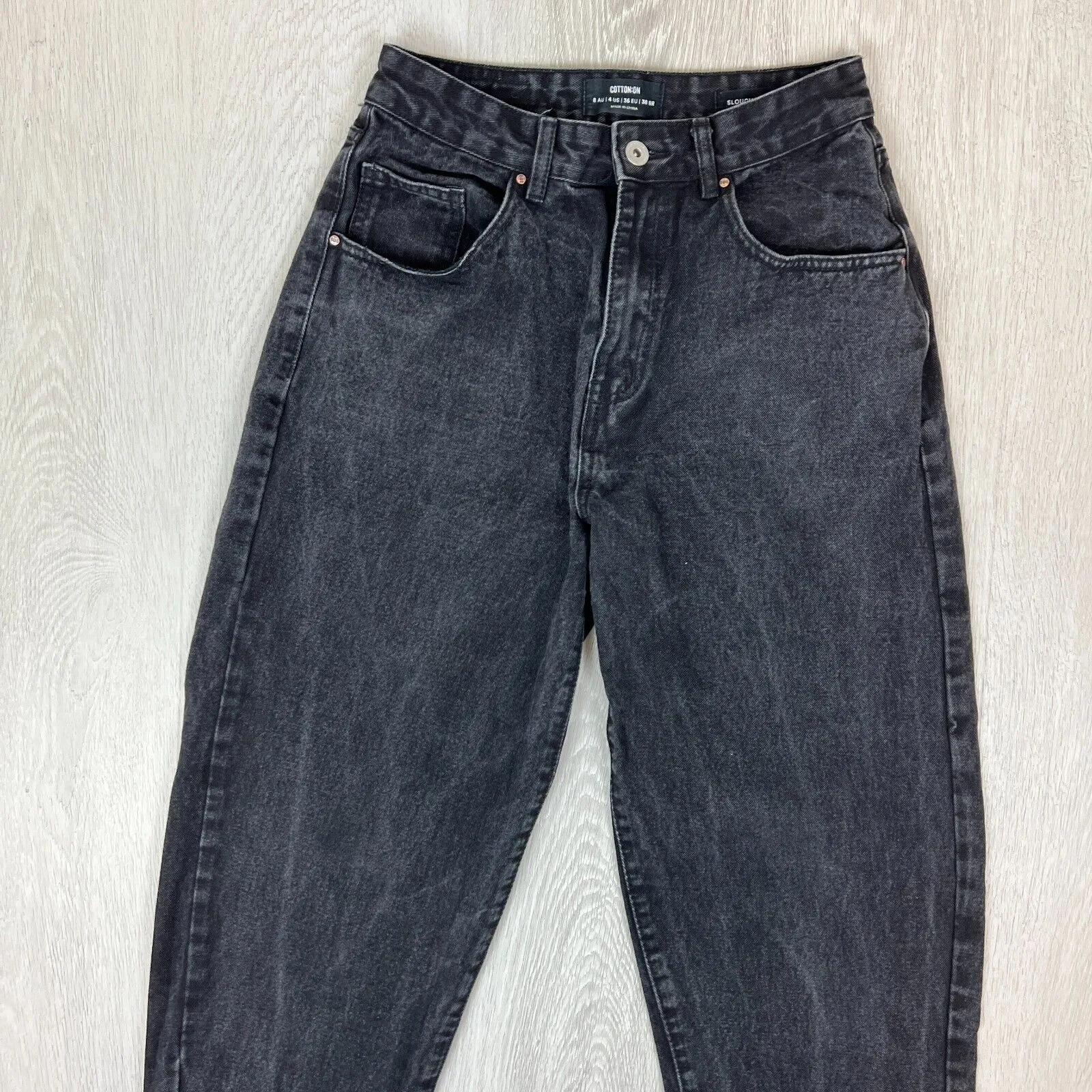 Cotton on Womens Black Slouch Mom Jeans Size 8 AU