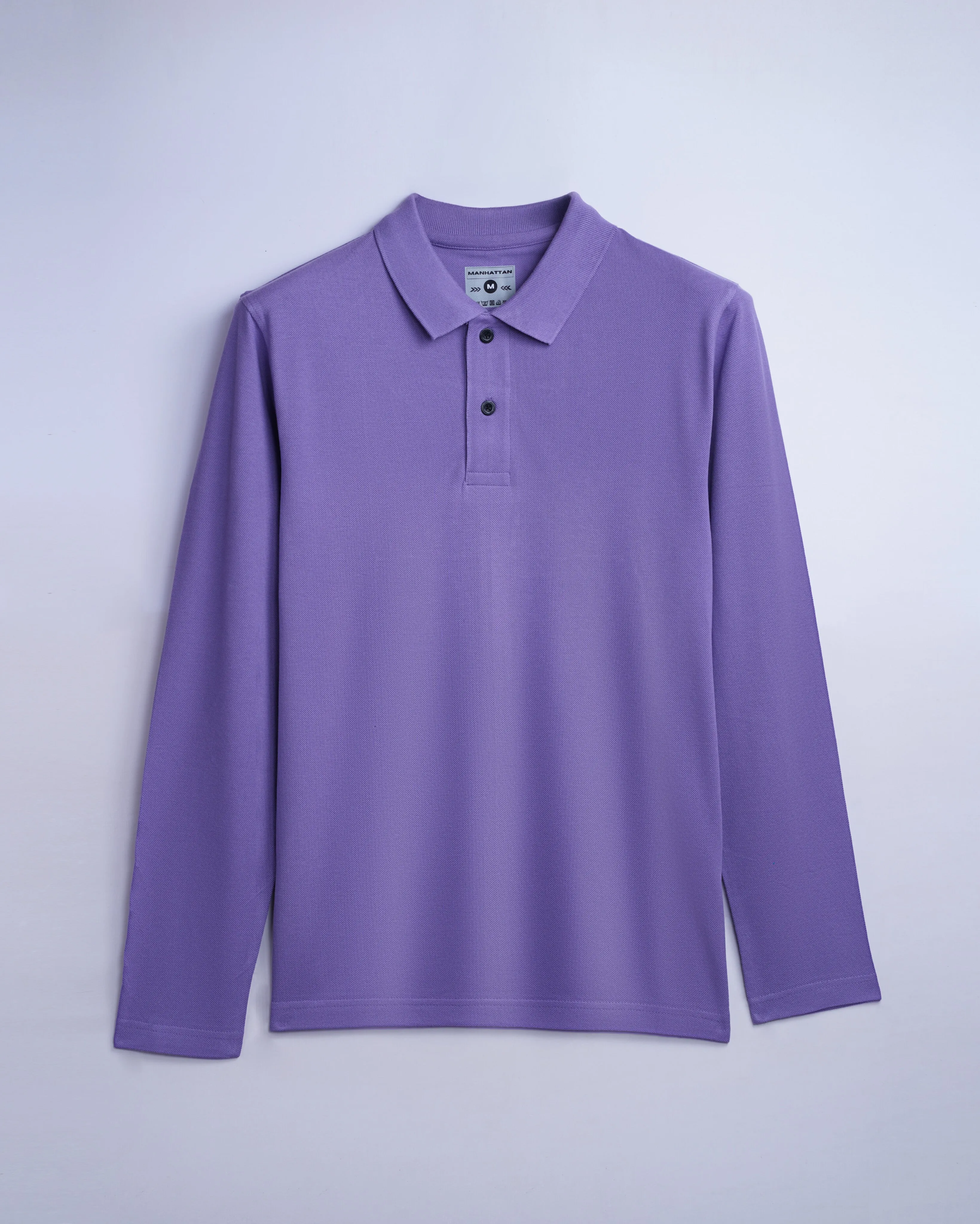 Cotton Polo Full Sleeve Unisex Lavender Without Pocket