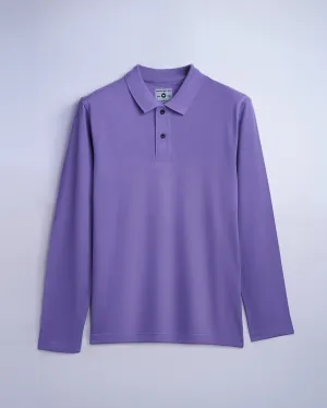 Cotton Polo Full Sleeve Unisex Lavender Without Pocket