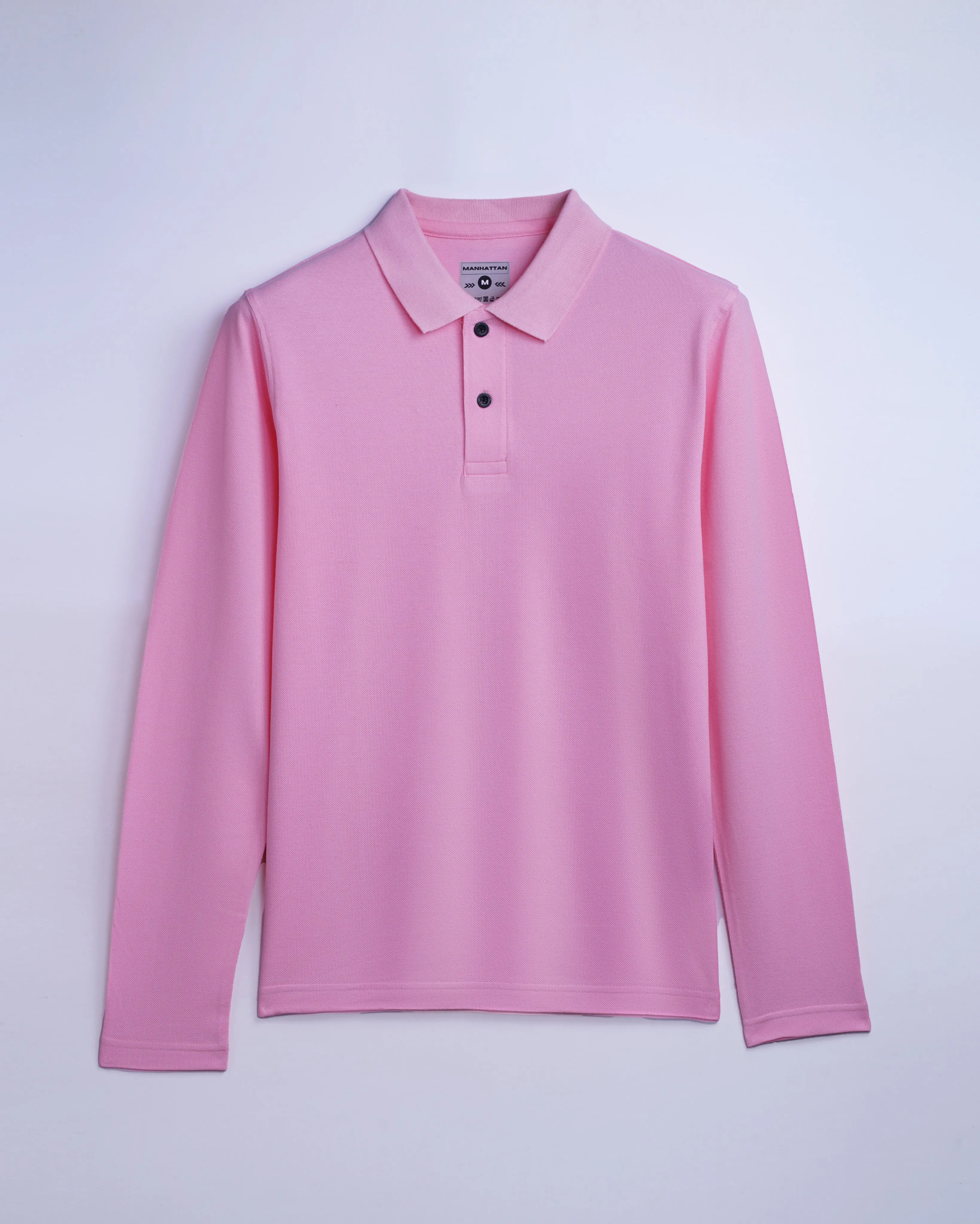 Cotton Polo Full Sleeve Unisex Light Pink Without Pocket