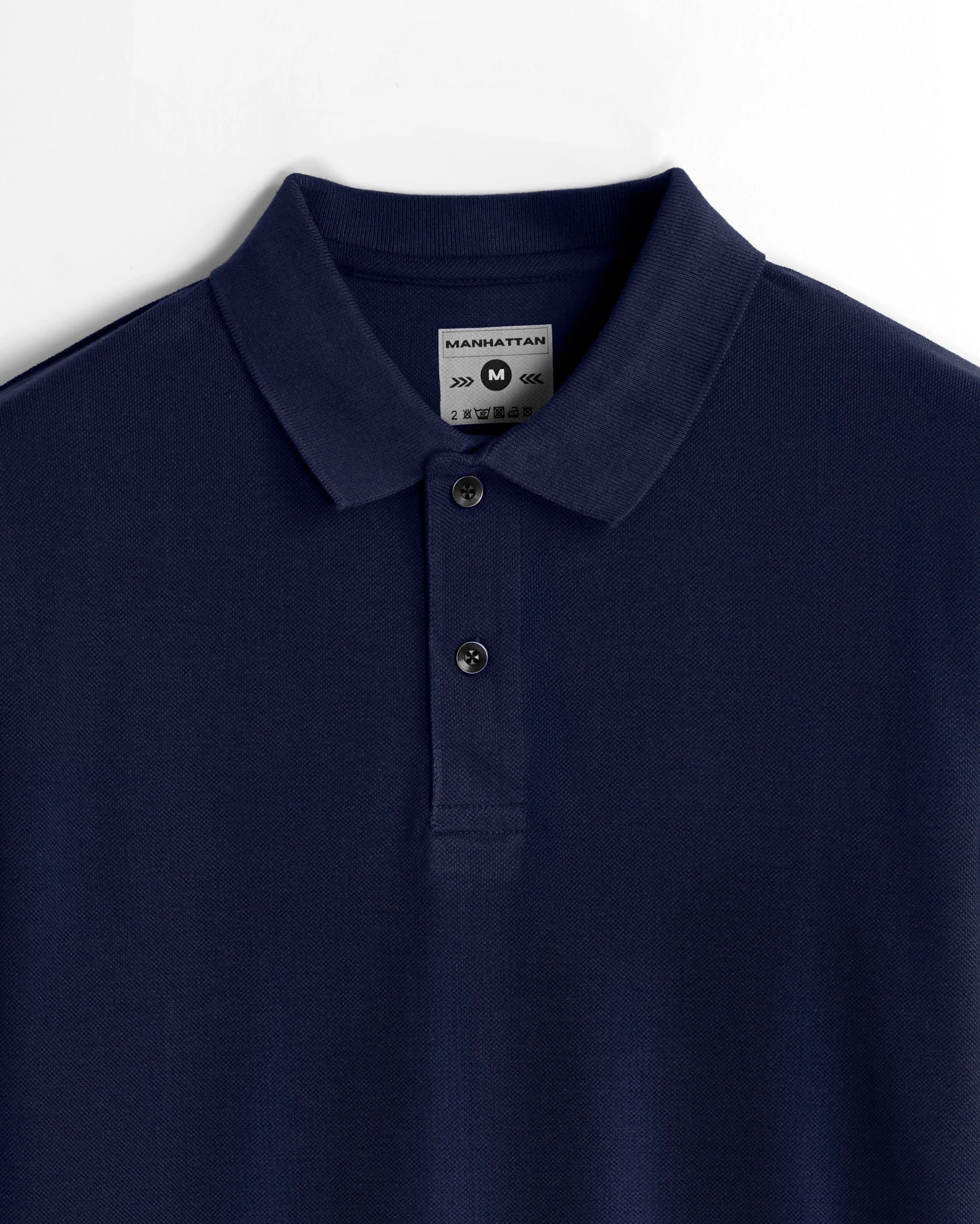 Cotton Polo Full Sleeve Unisex Navy Without Pocket