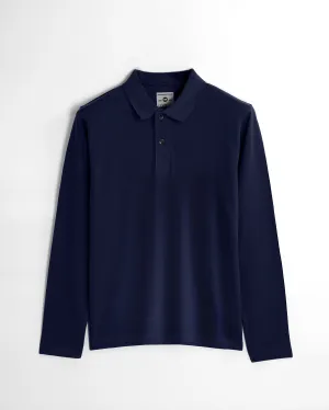 Cotton Polo Full Sleeve Unisex Navy Without Pocket