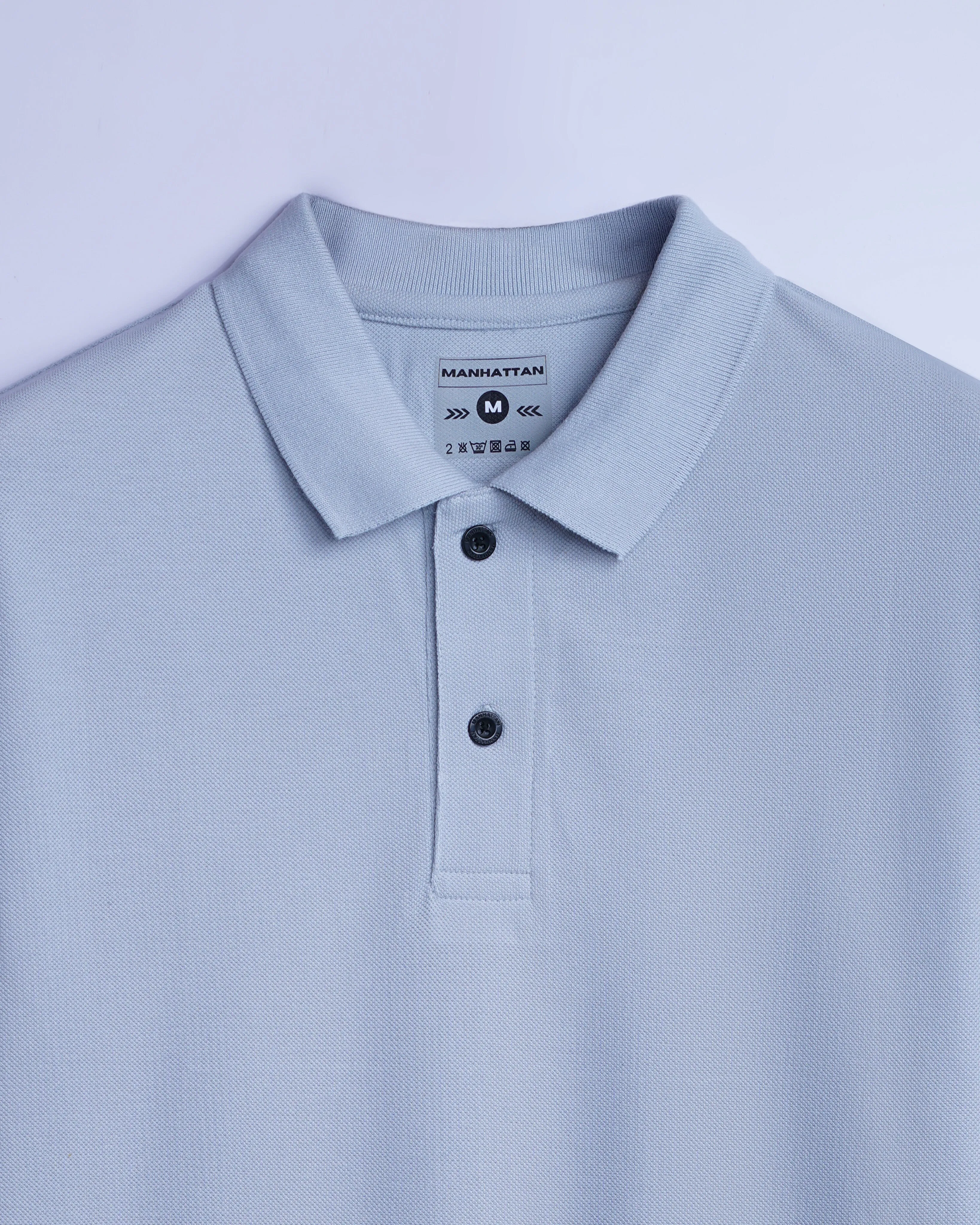 Cotton Polo Full Sleeve Unisex Pearl Grey Without Pocket